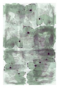 重なり合う緑の抽象画 作： 