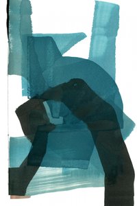 層をなすティール色の抽象的なフォルム 作： cartissi