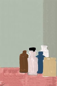 淡い色調の瓶の静物画 作： cartissi