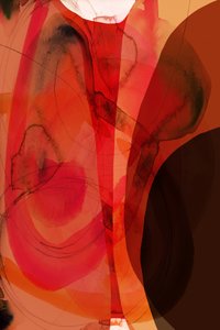 オレンジレッドの抽象的な流れ 作： cartissi