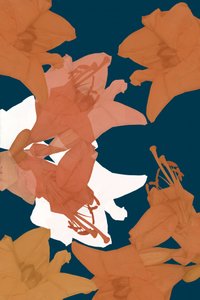 オレンジと白の花が咲き誇る 作： cartissi