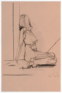 物思いにふける女性のスケッチ 作： cartissi