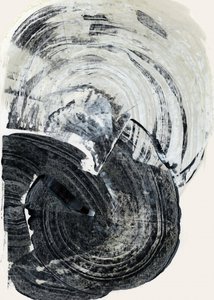 渦巻くモノクロの抽象画 作： cartissi