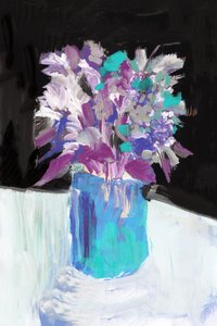 鮮やかな花の静物画