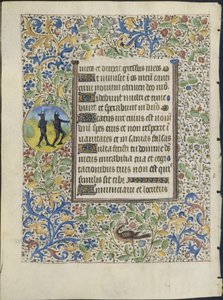 時間の書の葉: 二人の悪魔 (裏面) 作： circle of Coëtivy Master