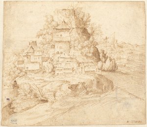 丘のふもとにたたずむ村 (直訳) 作： circle of Giorgione
