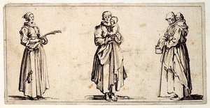 3人の人物（紙にペンと茶色のインク 作： Kosma Sergejewitsch Petrow Wodkin