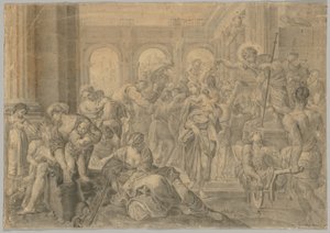 Annibale Carracci の St. Roch Giving Alms のコピー 作： copy after Annibale Carracci