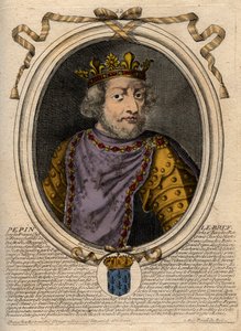 フランス王フィリップ5世（1294-1322）の肖像 - フィリップ5世（1294-1322）「背の高い人」 -  パリの「ファラモンからルイ14世までのフランスの全王のアウグスト表象図」からのエングレーヴィング