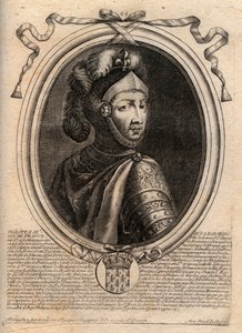 フィリップ・ル・アルディと呼ばれたフランスのフィリップ3世（1245年～1285年）（カペティア家の王朝）の肖像 - フィリップ3世はフランスの太字の王と呼ばれた - パリの「ファラモンからルイ14世までのフランスの各王の8月の表現」の彫刻作品 作： de Larmessin