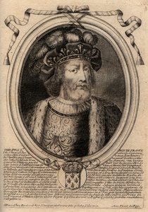フランス王フィリップ1世（1060 - 1108）の肖像 - フィリップ1世（1053 - 1108）フランス王 - パリの「ファラモンからルイ14世までの全フランス王のアウグスト表象」からのエングレーヴィング 作： de Larmessin