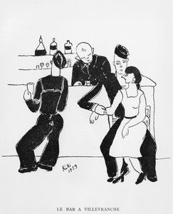 ヴィルフランシュのバー、『キキの思い出』の挿絵、アンリ・ブロカ版、パリ 作： de Montparnasse (1901 53) Kiki