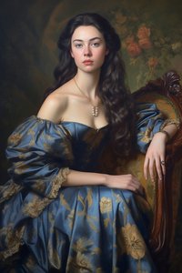 美しい女性、ヴィンテージの肖像画｜キャンバスプリント