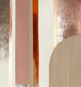 デジタル絵画、茶色の抽象的な線、壁 アートプリント オンデマンド