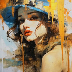 ファッションデザイン スケッチ 女性, 油絵, 壁掛けアート｜キャンバスプリント