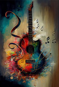 色彩のシンフォニー：音楽からインスピレーションを得た抽象芸術 作： F. Abderrahim