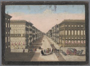 Gezicht op de Strada Nuova te Genua Strada Nuova のビュー 作： familie Remondini (attributed to)