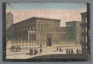 Gezicht op het Palazzo Doria-Tursi te Genua ストラーダ ヌオーヴァのドゥカ ドリア宮殿の眺め 作： familie Remondini (attributed to)