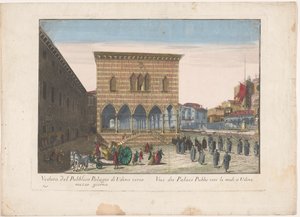 Gezicht op het Stadhuis te Udine 正午に向かってウディネの公共宮殿のビュー (オブジェクトのタイトル)