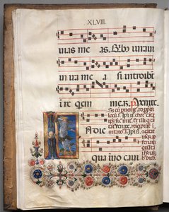 アンチフォナリー: イニシャル、エンジェル 作： follower of Girolamo da Cremona
