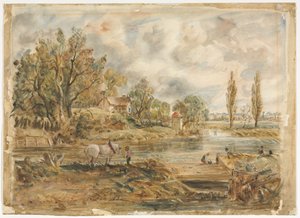 白い馬 作： imitator of John Constable