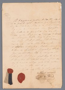 J.C.J.の制服スカートの布切れ。 原産地証明書が添付されたヴァン・スパイク 作： jonkheer H. E. de Boer