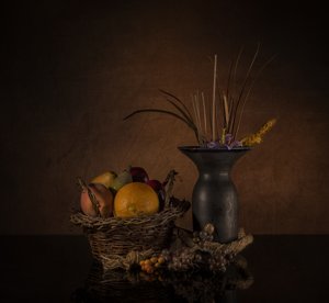 豊穣な素朴な静物画 作： 