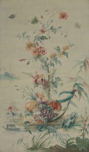 花とシノワズリ、18世紀。 作： late 18th century . French Painter