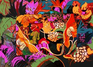 花のコラージュ、2016年（ミクストメディア） 作： リンダ・アーサー