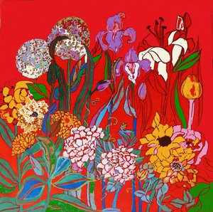 アディアナの庭の花, 2016 （ミックス、アクリル、インク、油彩）