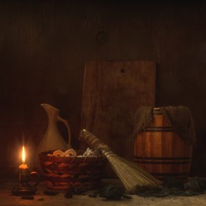 素朴なキャンドルの静物画 作： magnola