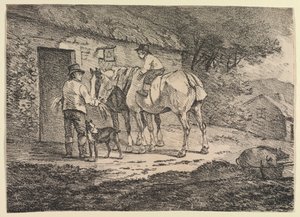 ポリオートグラフィーの標本: コテージのドアの馬 作： near the Policoro Painter (South Italian, Lucanian, active c. 400 BC)