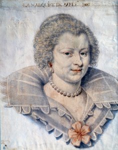 コートノー侯爵ジル・ドゥ・スーヴルの娘たち、サブル侯爵夫人マグドレーヌ・ドゥ・スーヴル（1599-1678）の肖像」 ダニエル・デュモンスティエ（1574-1646）によるデッサン 17世紀 パリ、ルーヴル美術館蔵 作： or Dumoustier Daniel Dumonstier