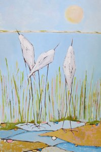 穏やかな湿地の鳥たち 作： 