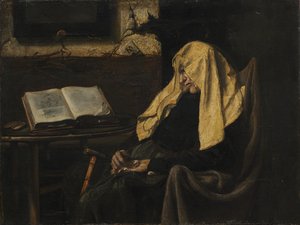 眠っている老婆 作： possibly France, mid 19th Century