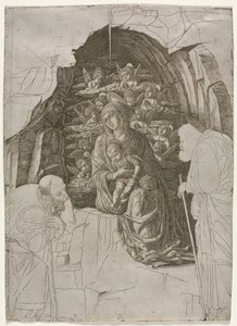洞窟の聖母子 作： probably by the so called Premier Engraver