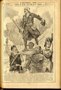 アジェンダ・ブヴァード・デュ・ボン・マルシェ1917 - ジョブ（ジャック・マリー（Jacques-Marie）ガストン・オンフレー・アンド・ブレヴィル）（1858-1931）のイラスト。いただきます!1916年-14年-18年戦争、医療、医学、健康、制服、主な戦闘、甲冑-兵士、ガリア人-歴史的M 作： pseudonym for Onfray de Breville Jacques Job