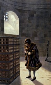 獄中のジャン・ド・ラ・バルー枢機卿を見舞うフランス王ルイ11世 作： pseudonym for Onfray de Breville Jacques Job