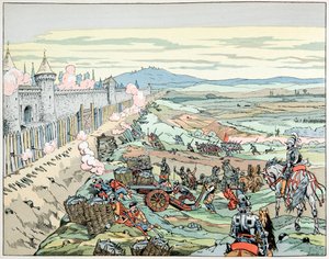 Jacques Marie Gaston Onfray de Breville dit JOB（1858-1931）が描いた「Le bon roy Henri」のイラスト：1590年にパリのフォーブールを襲撃したアンリ4世 - 個人蔵 作： pseudonym for Onfray de Breville Jacques Job