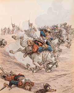 Jacques Marie Gaston Onfroy de Breville dit JOB (1858-1931) - 1870年ライヒスホーフェン（またはフレシュヴィラー・ワース）の戦いにおける戦艦の指揮、Private Collection 作： pseudonym for Onfray de Breville Jacques Job