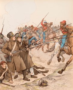 Jacques Marie Gaston Onfroy de Breville dit JOB (1858-1931) - ナポレオン時代のフランス軍、愛称はMarie Louise、1815年にコサックと戦った時の写真、Private Collection。 作： pseudonym for Onfray de Breville Jacques Job