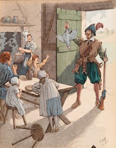 ジャック・マリー・ガストン・オンフロイ・ド・ブレヴィル（JOB）（1858-1931） - アンリ4世（1553-1610）の時代の「鍋の雌鳥」、個人蔵 作： pseudonym for Onfray de Breville Jacques Job