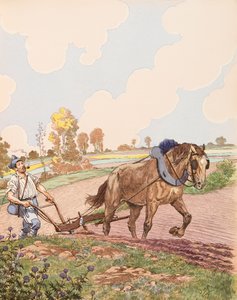 ジャック・マリー・ガストン・オンフロイ・ド・ブレヴィル（JOB）（1858-1931）-Le retour à la terre（第一次世界大戦終了後、現場に戻るフランス軍人）、個人蔵 作： pseudonym for Onfray de Breville Jacques Job