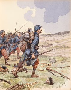 Jacques Marie Gaston Onfroy de Breville dit JOB (1858-1931) - Les poilus during the Battle of the Marne during the First World War, Private Collection 作： pseudonym for Onfray de Breville Jacques Job