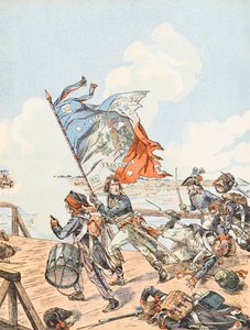 Jacques Marie Gaston Onfroy de Breville dit JOB (1858-1931) - Napoleon Bonaparte at the bridge of Arcole in 1796, Private Collection 作： pseudonym for Onfray de Breville Jacques Job