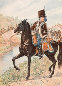 Jacques Marie Gaston Onfroy de Breville dit JOB (1858-1931) - フランス軍の常時着用していた服装。シャンボラン・ユサール大佐（1784年）、個人蔵 作： pseudonym for Onfray de Breville Jacques Job