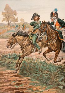 Jacques Marie Gaston Onfroy de Breville dit JOB (1858-1931) - フランス軍の常時着用する服装。ゲルマニウム軍団の馬に乗ったキャバリア・ヴェンデンとピッケル（またはピコニエ）（1793年）、プライベート・コレクション