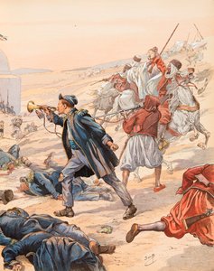 Jacques Marie Gaston Onfroy de Breville dit JOB (1858-1931) - The bugle of Sidi Brahim (1842年にアブド・エル・カーダーに対抗して軍隊を起こすためにギヨーム・ロラン（1821-1916）が鳴らしたラッパ), Private Collection