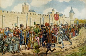 慎重派として知られるフランスのルイ11世（1423年～1483年）は、9月14日に審査を行いました。 作： pseudonym for Onfray de Breville Jacques Job