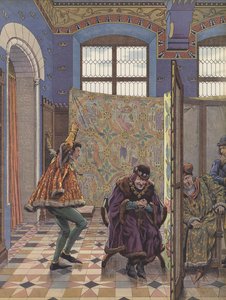 ルイ11世によるブルゴーニュ人とイギリス人同盟者の分断計画（カラーリトグラフ 作： pseudonym for Onfray de Breville Jacques Job